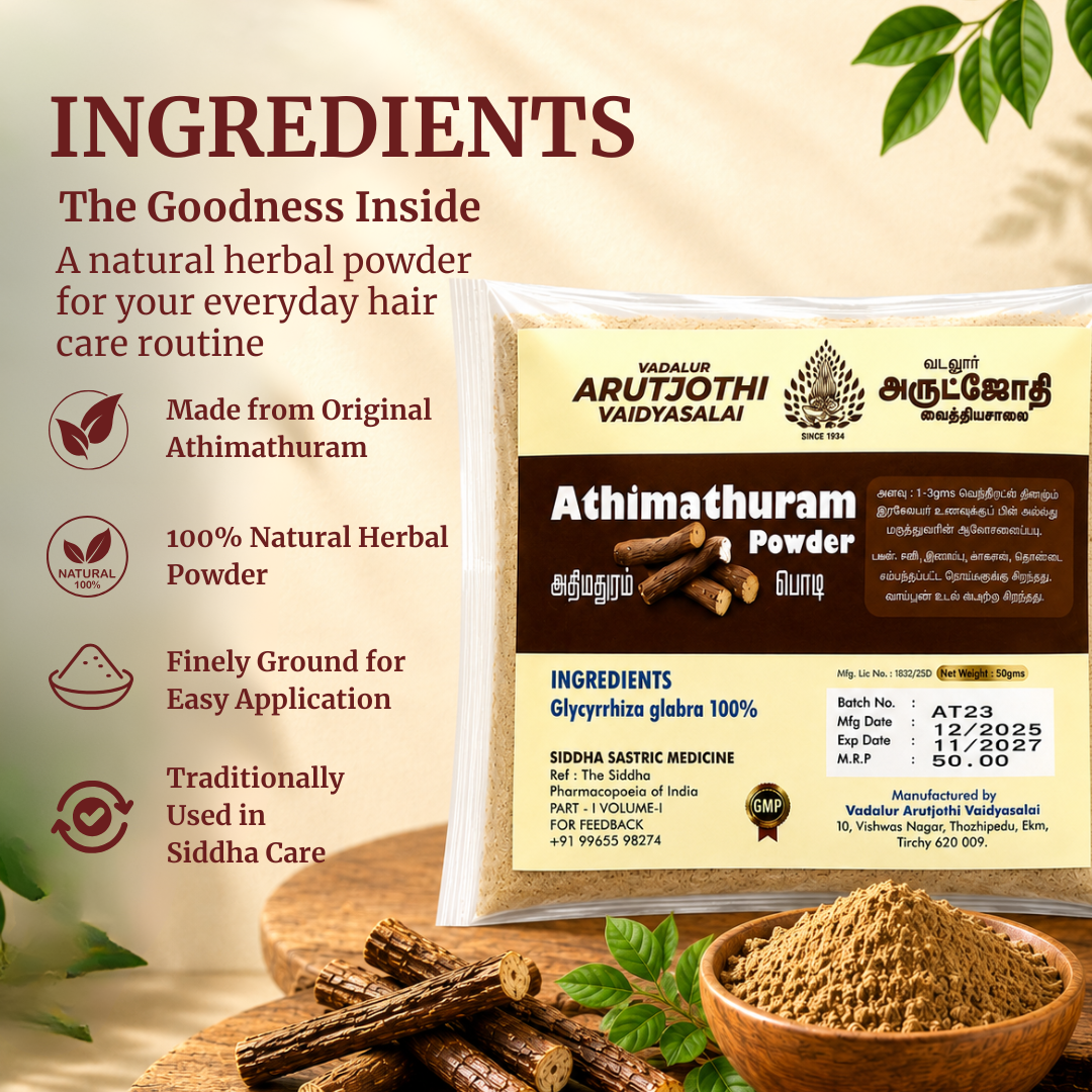 Ingredients of athimathuram powder